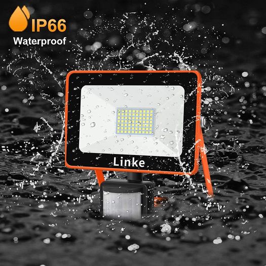 60W Security Light Sensor Motion, Upgraded 70PCS LEDs PIR Floodlights, 6000LM Super Bright 6500K Daylight White Outdoor IP66 Waterproof Perfect for Garden, Porch, Courtyard, Garage, 2 Pack [Energy Class A++]