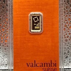 1gram Fine 9999 Gold Bullion Valcambi Orange Bar.