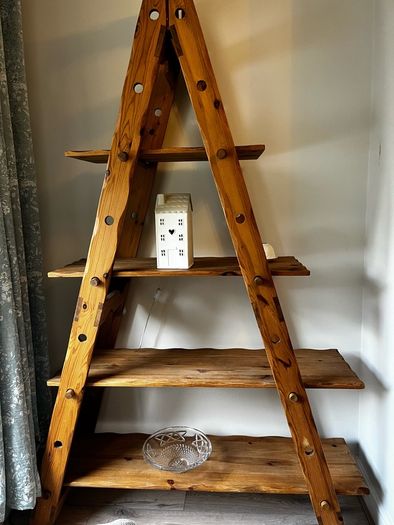 Wooden Ladder Shelving Unit