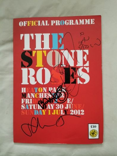 Stone Roses Heaton Park programme fully signed