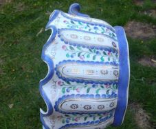 Old fashioned glazed plant pots