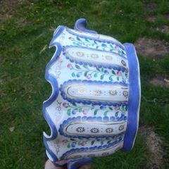 Old fashioned glazed plant pots