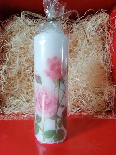 Large brand new unscented decorative pillar candle spring easter mother's day birthday new home gift