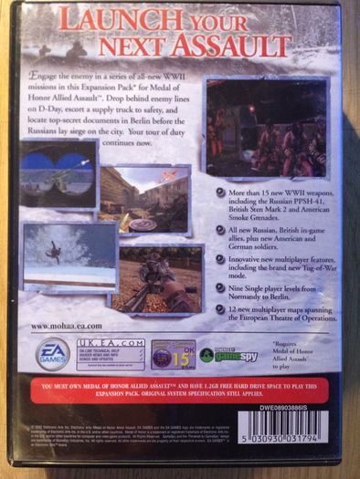 Medal Of Honor: Allied Assault - Spearhead (Expansion Pack) [2002] (PC Game)