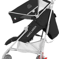 Maclaren Quest Umbrella Stroller - Black/Silver + FREE Univeral Gate Check Travel Bag