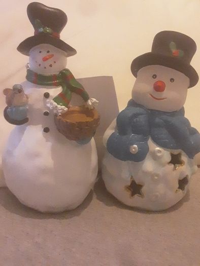 Christmas Decoration .. Snowmen x 2 .. Reduced Both for 16.00euro
