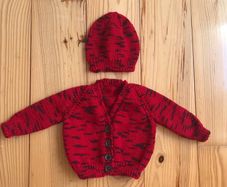 Merino Wool Baby Cardigan and Hat