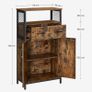 Bathroom cabinet, sideboard, storage cabinet, adjustable shelf, steel frame, for living room, kitchen, industrial style, vintage brown-black Image 5