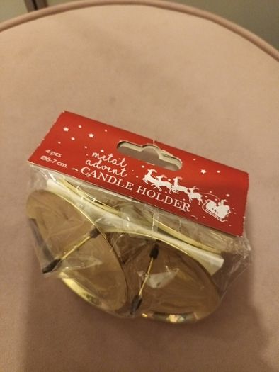 4 piece gold candle holders