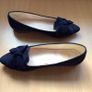 Gabor Ladies Navy blue Suede leather Bow front Flats size 6.5 Image 4