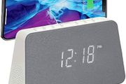 NEW SALE | Wireless Charging Alarm Clock Radio - Dimmable Display, USB Charging, FM Radio, Dual Alarms, No Tick Alarm Clock Bedside
