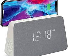 NEW SALE | Wireless Charging Alarm Clock Radio - Dimmable Display, USB Charging, FM Radio, Dual Alarms, No Tick Alarm Clock Bedside