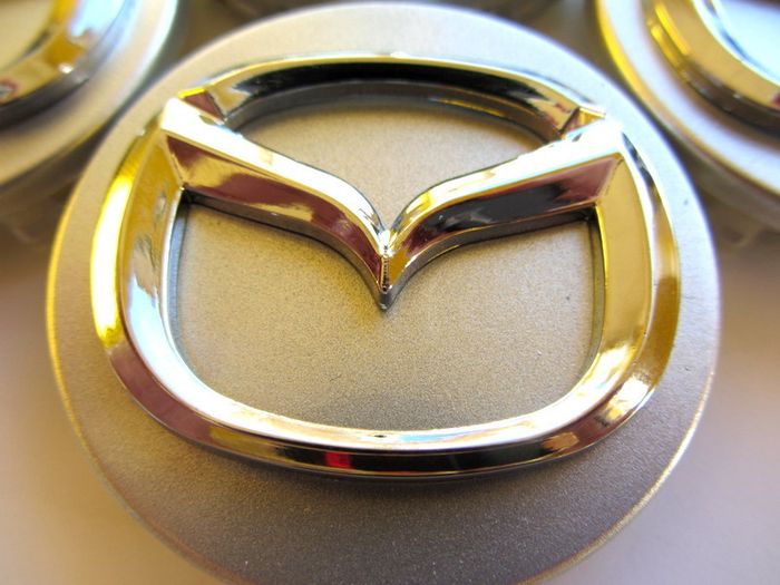 1set 3D Mazda 56mm Alloy Wheel Center Caps cap Hub Cover silver & chrome logo 56