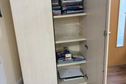 storage unit with shelves lockable