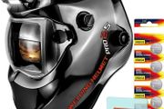 Welding Helmet with Light True Color Auto Darkening Welding Helmets for Men Solar Powered Welding Hood with 2 Arc Sensor Wide Shade 4/9-13 for TIG MIG ARC Cool Welder Mask (Bright Black)