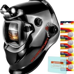 Welding Helmet with Light True Color Auto Darkening Welding Helmets for Men Solar Powered Welding Hood with 2 Arc Sensor Wide Shade 4/9-13 for TIG MIG ARC Cool Welder Mask (Bright Black)