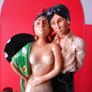 Vintage ceramic statue of a Spanish  Flaminco Dancers/ Couple 11". Image 5