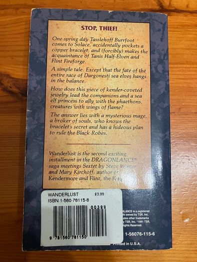 Fantasy book:'Dragonlance: Wanderlust'