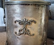 100-Year-Old Antique Lidded Coal Scuttle - Vintage Family Heirloom with Original Inner Liner