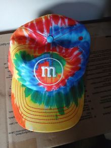 Tie dye m&m hat
