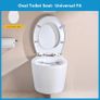 Toilet Seat Soft Close - Universal White Oval Quick Release Plastic Toulet Seat with Adjustable Fixing for Easy Cleaning, Heavy Duty Standard Bathroom WC Pan &Bowl Loo Cover 44.7 x 37.2 cm Image 2