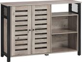 Storage Cabinet, Sideboard, with 2 Door Cupboard, Adjustable Shelves, for Dining Room, Living Room, Kitchen, 110 x 33 x 75 cm, Industrial Style, Greige and Black