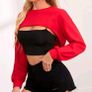 Red Drop Shoulder Super Crop Pullover, size 10 Image 2