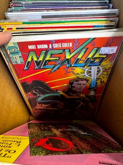 DC, Marvel Long Comic Box w 290 comics for Sale