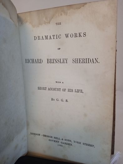 The Dramatic Works of Richard Brinsley Sheridan. With a Short Account of His Life by G. G. S.(HQ706)