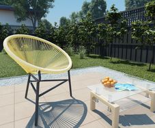 Garden Moon Chair Poly Rattan Beige