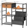 Record Player Stand, End Table with Vinyl Storage, 4 Tier Vinyl Record Storage, Side Table with Open Shelves, Turntable Stand for Living Room, Media Room, Rustic Brown Image 3
