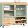 Country Style Kitchen Trolley green  portable kitchen island  Limited Edition Image 2