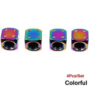 Aluminum Dice Tire Valve Alloy Caps Dustproof Car Truck Motocycle Bike Dice Wheel Stem Tyre Tire Wheel Stem Air Valve Dust Cap Cover