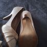 Shoe/Shoes and Matching Bag .. Both Cream Satin .. Price Drop Image 6
