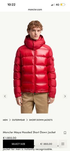 moncler maya red jacket (medium)