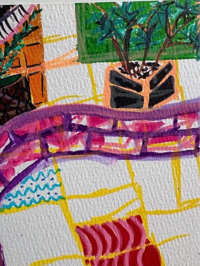 Original Art  Figurative Art Fauvist original Drawing