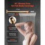 Shower Faucet Set, Rainfall Bathroom Shower System with 10-Inch (25.4cm) Square Rain Shower Head and Handheld Spray, Wall Mounted Bath Fixtures with Brass Valve and Trim Kit, Brushed Gold Image 5