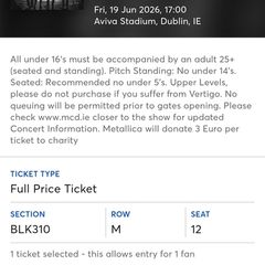 metallica tickets