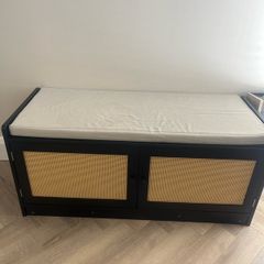Wooden shoe storage bench