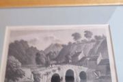FRAMED ANTIQUE PRINT Glenmire [Glanmire] Bridge, near Cork drawn by R. Westall. A.R.A.  engraved by Edwd. Finden.