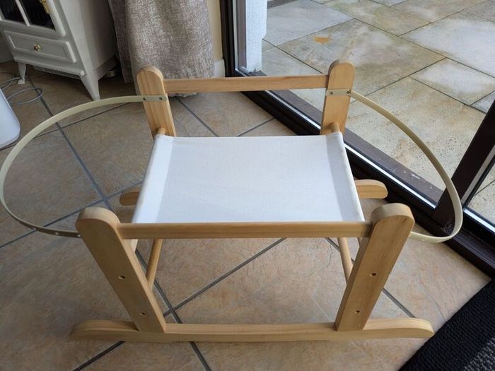 Wicker Moses Basket with Wooden Rocking Stand
