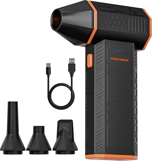 Compressed Air Duster-110000RPM Super Power Cordless Air Duster, 3-Gear Adjustable Mini Blower with Fast Charging, Dust Blower for Computer, Keyboard, House, Outdoor and Car