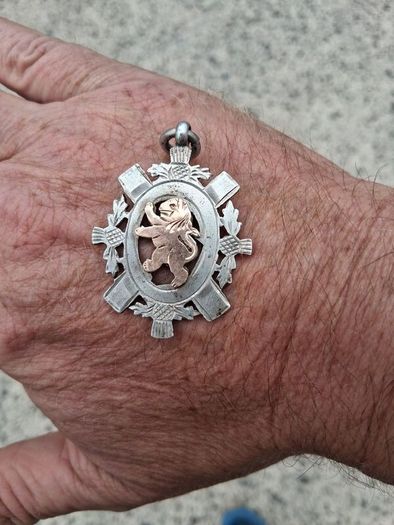 Chester Sterling Silver & 9k Rose Gold Fob(10 grams)