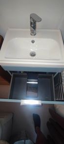 Vanity unit with basin, tap and waste