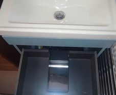 Vanity unit with basin, tap and waste