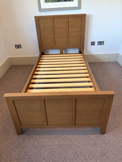 Quality 3ft Oak Single Bed + Mattress + Topper + Duvet | Cost 780 > 450