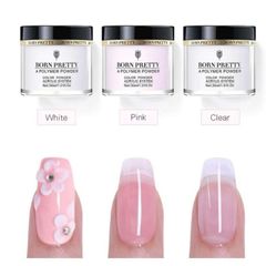Set of 3pcs Acrylic Powder for Nail Extensions - 30ml each