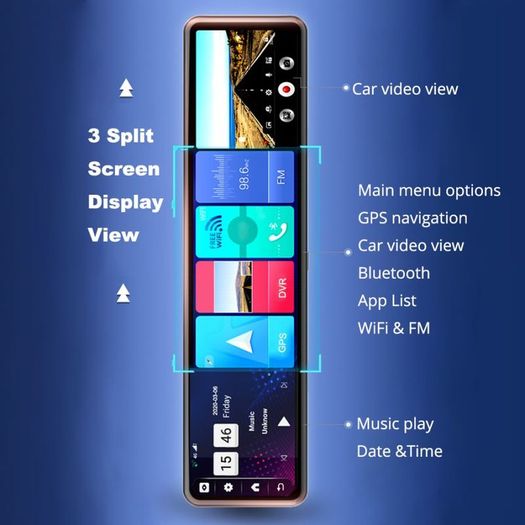 New Cam Wifi Dual Lens Video Recorder Dash Camera Dvr Rearview Mirror 4G GPS Navigation