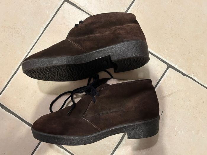 Morelands Sheepskin Lined Suede Shoes