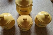 tea coffee sugar  pottery free biscuit barrel
